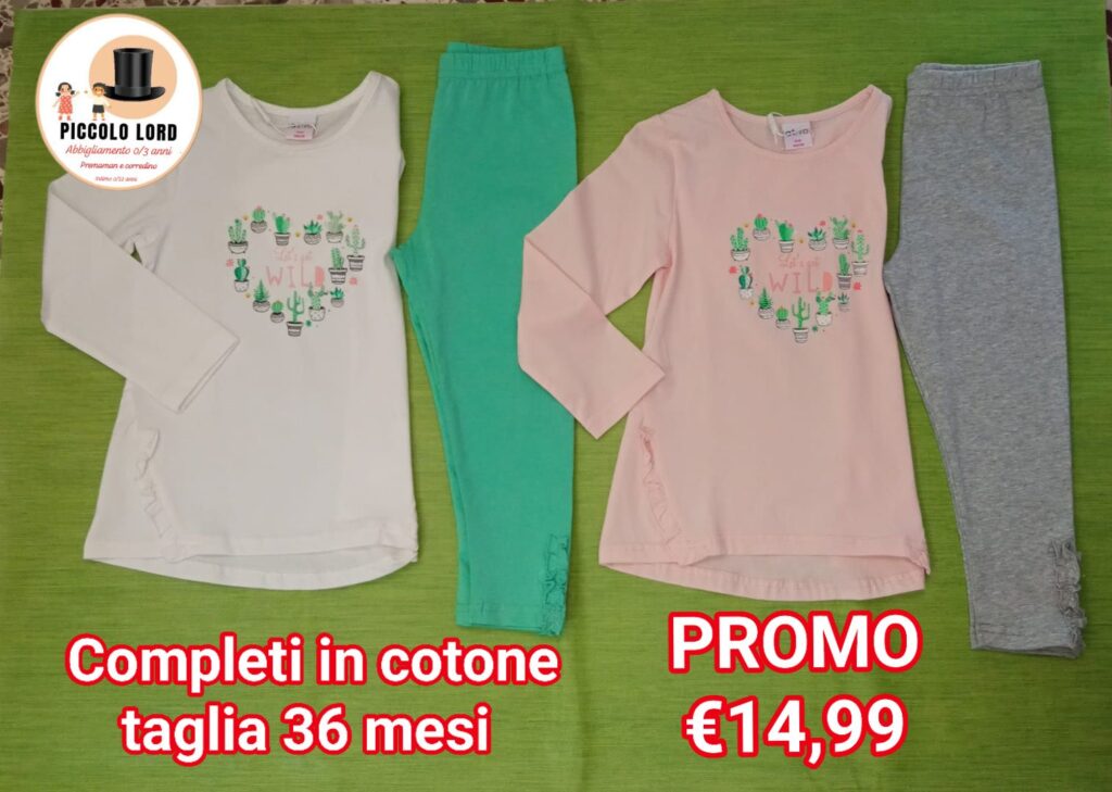 Completo cotone Bambina 36 mesi Ativo IN PROMO