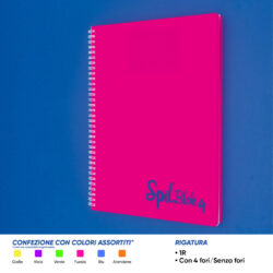 Quaderno spiralato 1R A4 spilblok4 fluo 80 ff