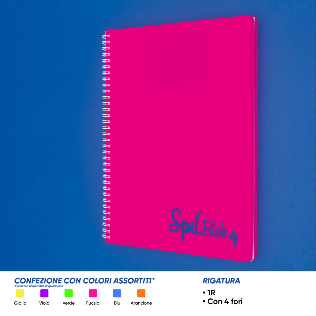 Quaderno spiralato 1R A4 spilblok4 fluo 80 ff - Image 3
