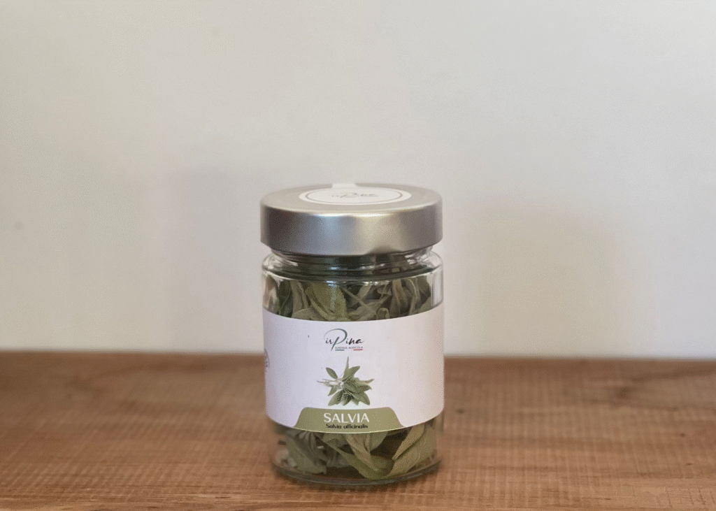 Salvia essiccata in foglie – vaso in vetro