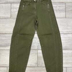 Jeans Barrel Bambina Ragazza Verde