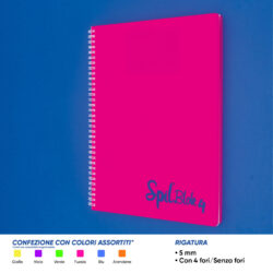 Quaderno spiralato 5 mm A4 spilblok4 fluo cf 80 ff