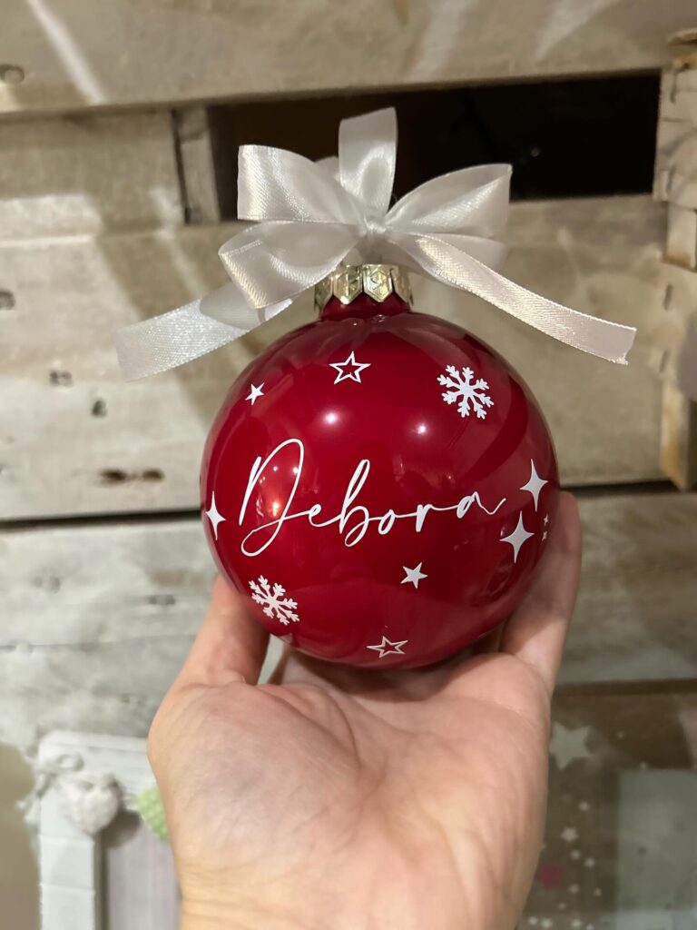 Pallina di Natale personalizzata con nome in vetro 10 cm - Image 3