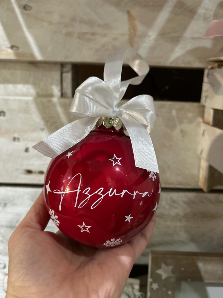 Pallina di Natale personalizzata con nome in vetro 10 cm - Image 2