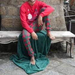 Pigiama Uomo Natalizio Caldo Cotone Kissimo Biancaluna