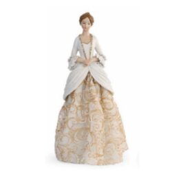 dama in resina e tessuto tono su tono