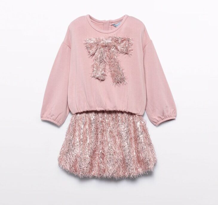 Completo Gonna Bambina Ragazza Rosa