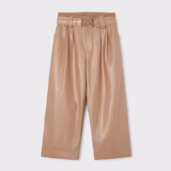 Pantalone Similpelle Bambina Beige
