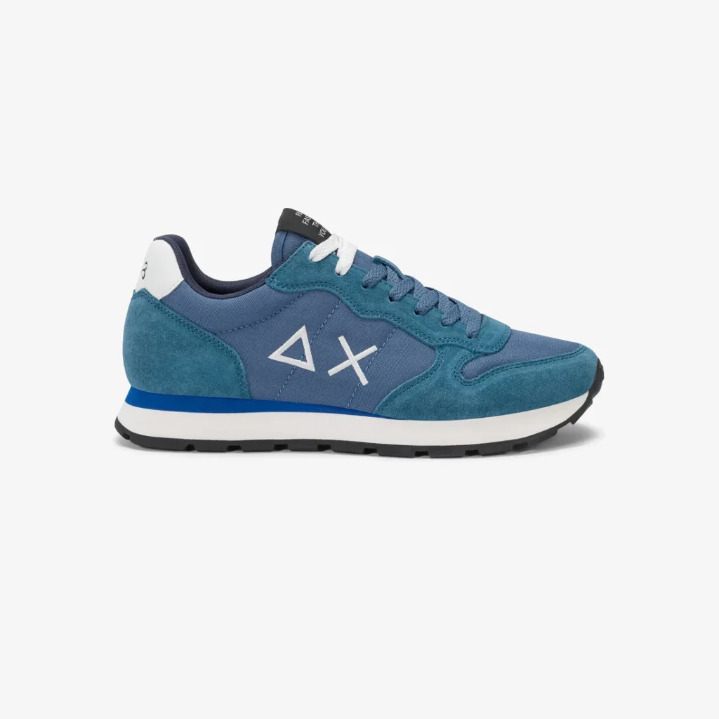 Sneaker Uomo Tom in nylon e suede avio scuro Sun68