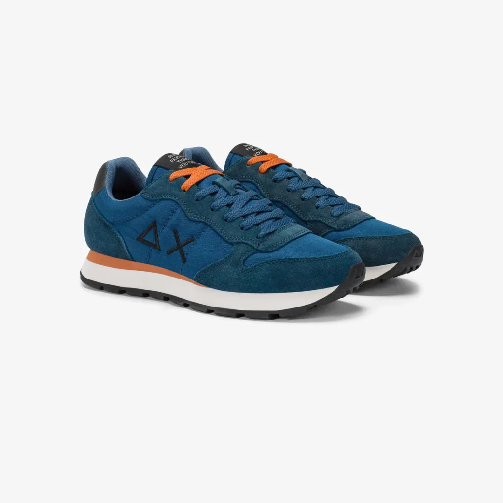 Sneaker Uomo Tom in nylon e suede petrolio Sun68 - Image 2