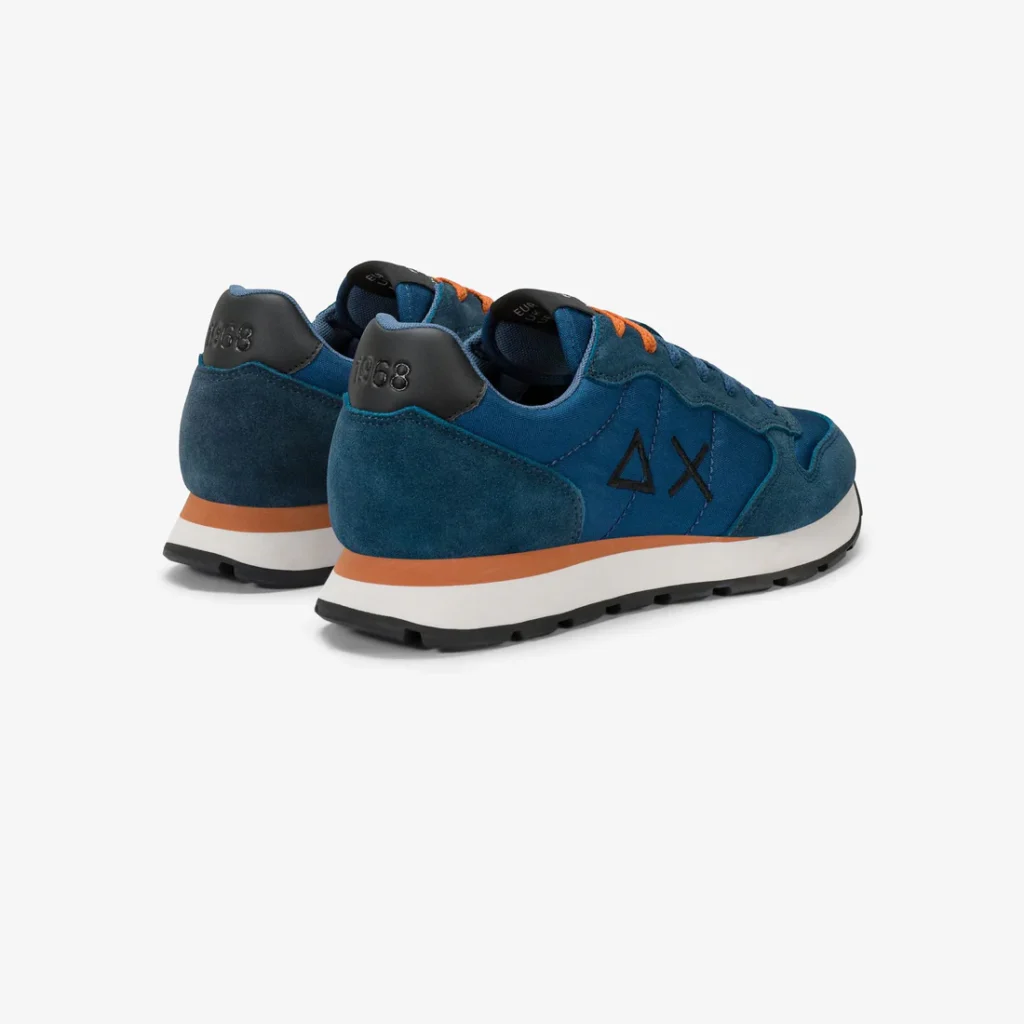 Sneaker Uomo Tom in nylon e suede petrolio Sun68 - Image 3