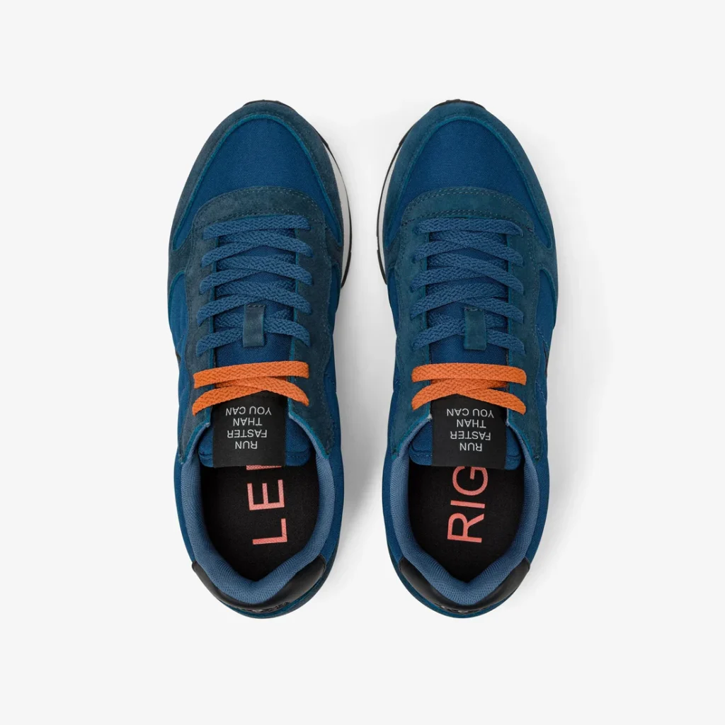 Sneaker Uomo Tom in nylon e suede petrolio Sun68 - Image 4