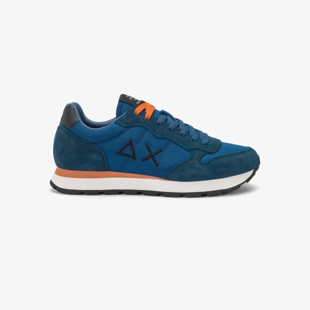 Sneaker Uomo Tom in nylon e suede petrolio Sun68