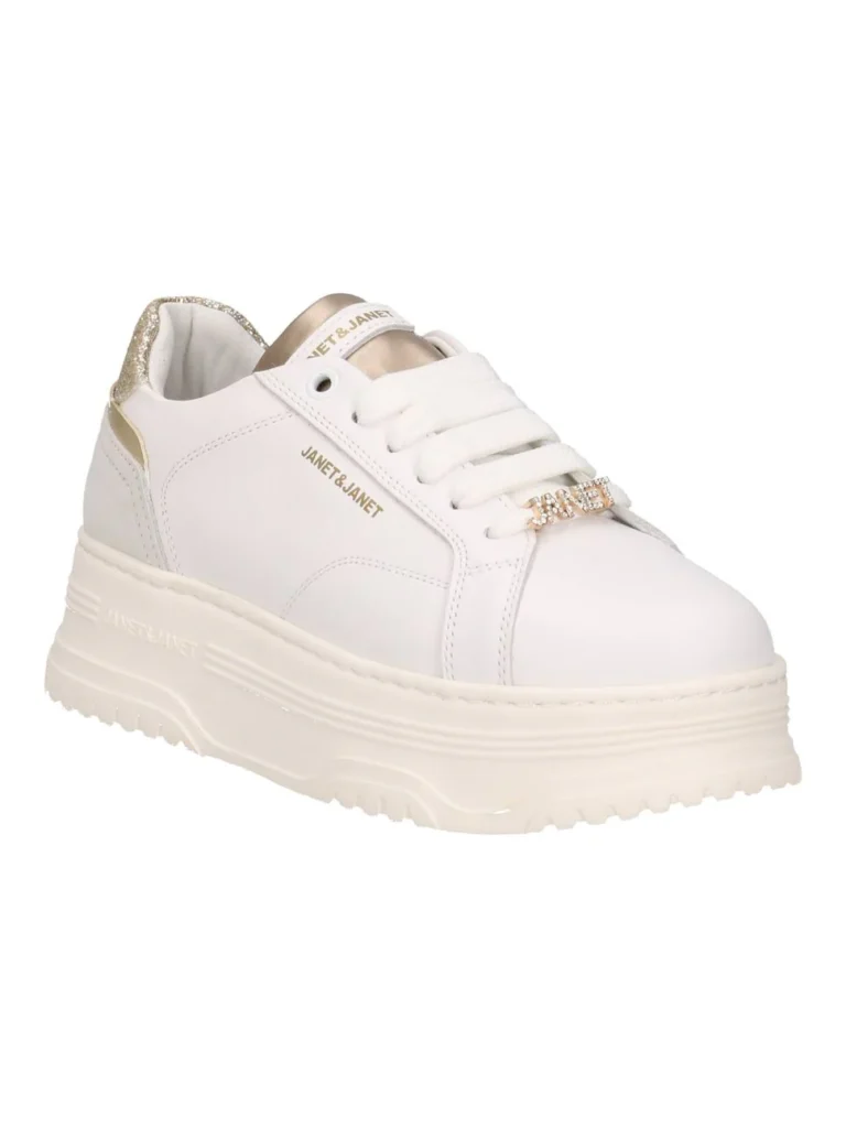 Sneakers donna bianca in pelle con charm Janet&Janet - Image 2