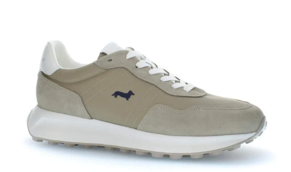 Sneakers uomo in pelle e tessuto Beige Harmont & Blaine