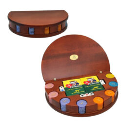 scatola noce mezzaluna modiano set poker