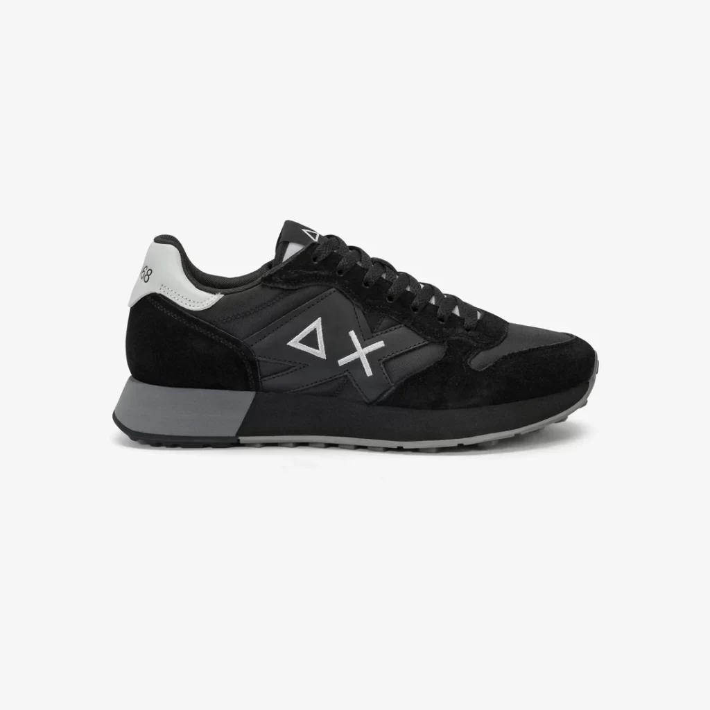 Sneakers uomo in pelle e tessuto Nere Sun68