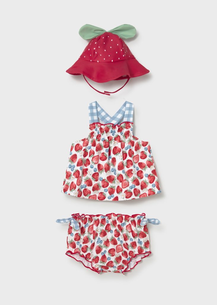 Completo Costume Neonata Rosso