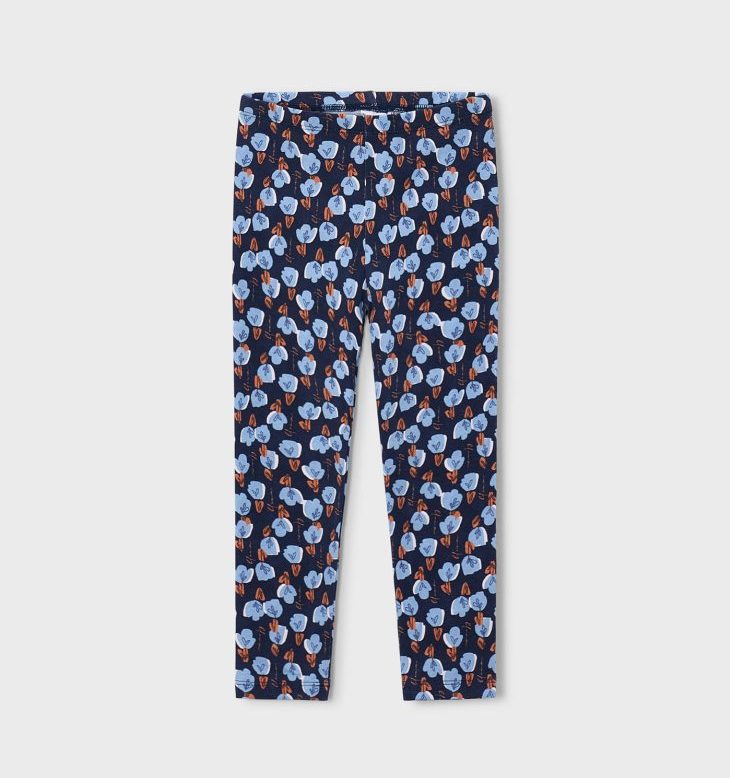 Leggings Bambina Floreale Blu