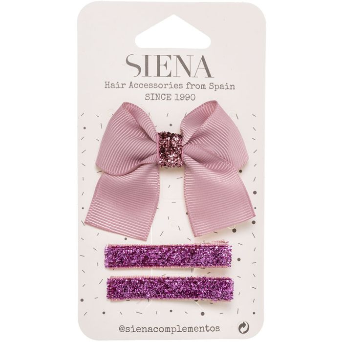 Set Mollette Capelli Bambina Glitter Rosa