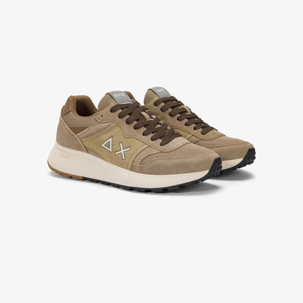 Sneaker Uomo Sun Daddy in nylon e suede beige scuro Sun68 - Image 2
