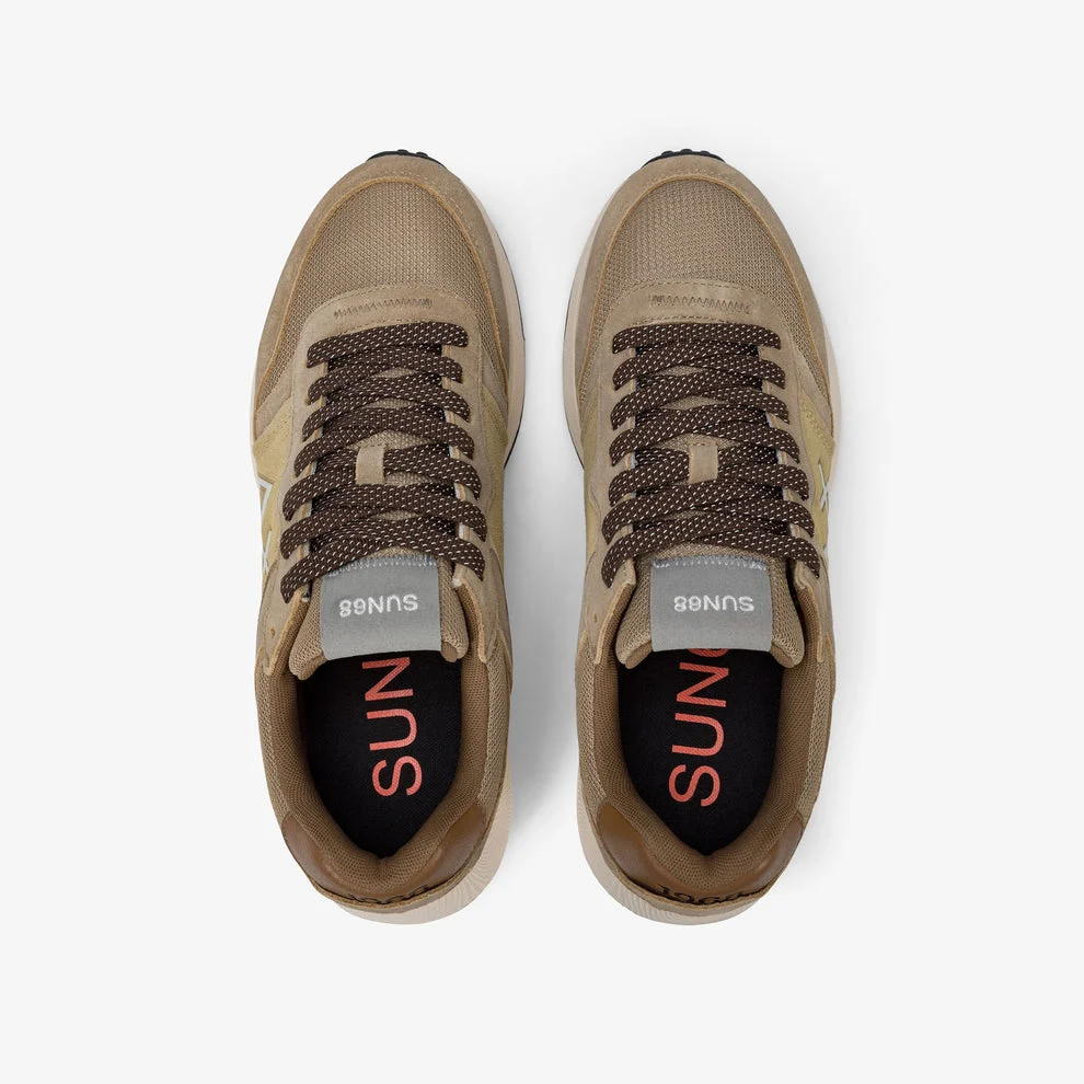 Sneaker Uomo Sun Daddy in nylon e suede beige scuro Sun68 - Image 4