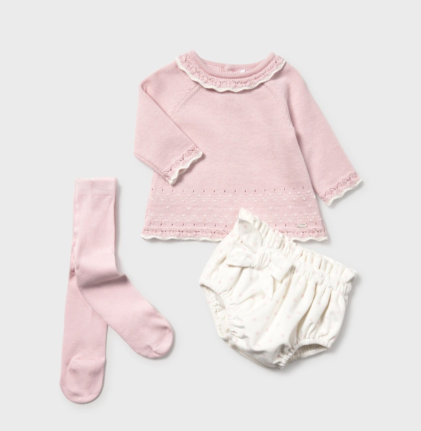 Completo Neonata Tricot Rosa