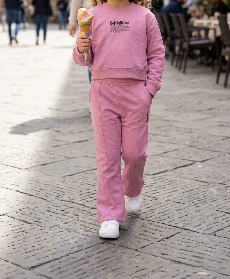Tuta Bambina Non Felpata Rosa