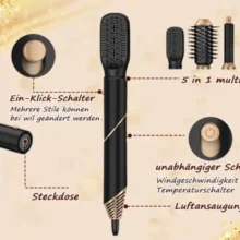 SET 6 in 1 Spazzola Elettrica PHON ASCIUGACAPELLI ARRICCIA E MODELLA 2
