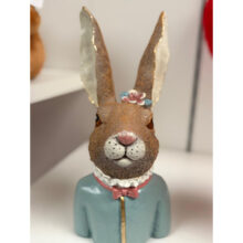 testa coniglio-a resina decorata 11.5 x h 25 cm h 12.5 x h 26 conf. 2 pezzi assortiti 661678-025